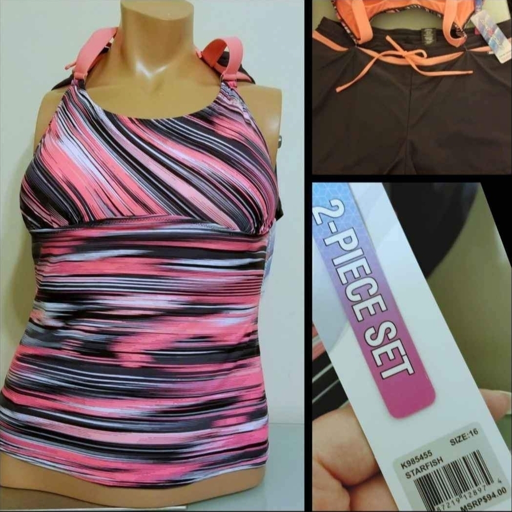 SIZE 16 ZERO XPOSUR SWIMSUIT swim bathing suit 2 piece tankini and shorts